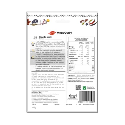Nimkish Meat Curry Extra Curry Ready to Cook Spice Mix | 40g | Onion Ginger Garlic Already in Mix | Himalayan Recipe