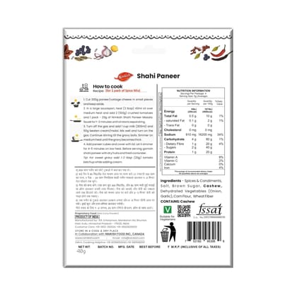 Nimkish Veg Curry Spice Mix Combo Pack of 4 | Shahi Paneer, Chana, Dal Makhani & Rajma | Ready-to-Cook Masala