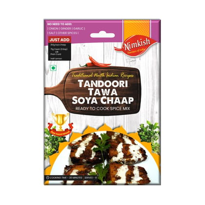 Nimkish Tandoori Tawa Soya Chaap Ready to Cook Spice Mix | 50g | Onion Ginger Garlic Already in Mix | Himalayan Recipe