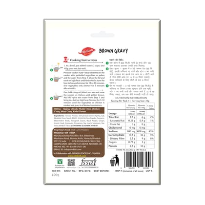 Nimkish Brown Gravy Instant Premix | 100g | Restaurant-Style Gravy Base | No Preservatives | Made in Kullu