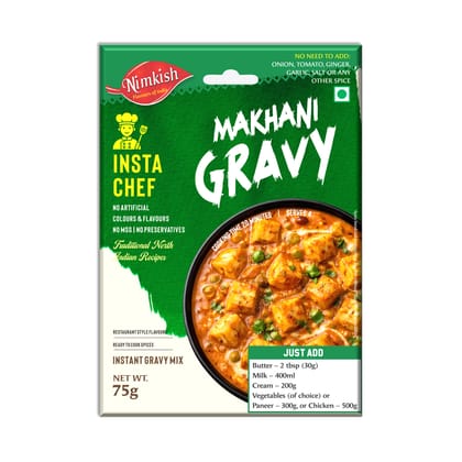 Nimkish Makhani Gravy Instant Premix | 75g | Restaurant-Style Gravy Base | No Preservatives | Made in Kullu