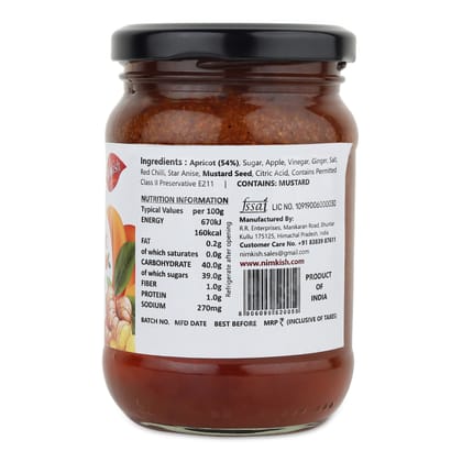 Nimkish Apricot Ginger Chutney | 300g | Himalayan Artisan Chutney | No Preservatives | Made in Kullu