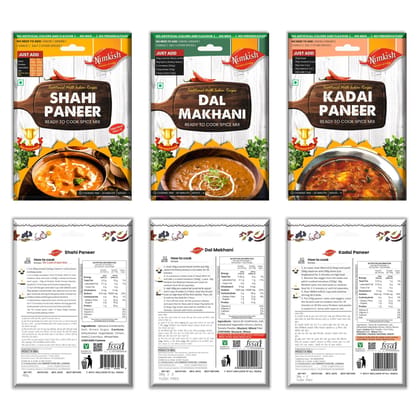 Nimkish Veg Curry Spice Combo Pack of 10 | Ready-to-Cook Indian Masala Premix | Value Kitchen Pack