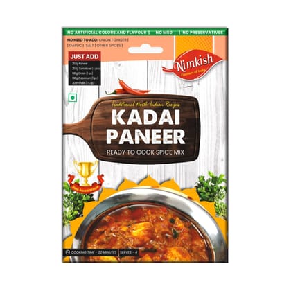 Nimkish Kadai Paneer Ready to Cook Spice Mix | 60g | Onion Ginger Garlic Already in Mix | Himalayan Recipe