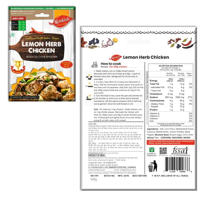 Nimkish International Spice Mix Combo Pack of 6 | Lemon Herb, BBQ & Chilli Chicken | Global Flavors Premix