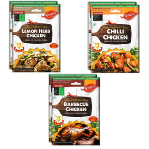 Nimkish International Spice Mix Combo Pack of 6 | Lemon Herb, BBQ & Chilli Chicken | Global Flavors Premix Nimkish International Spice Mix Combo Pack of 6 | Lemon Herb, BBQ & Chilli Chicken | Global Flavors Premix